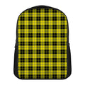 Yellow Black And Blue Tartan Print Casual Backpack