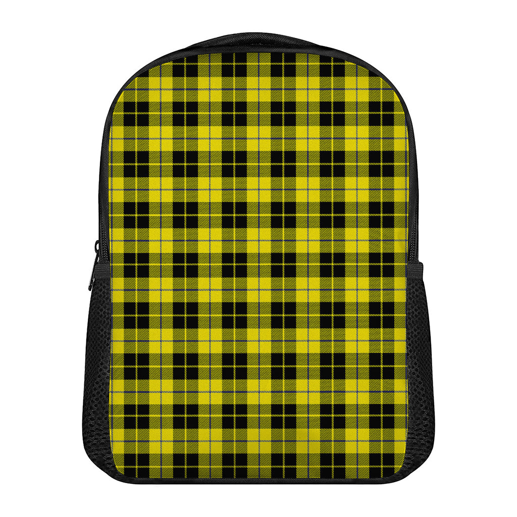 Yellow Black And Blue Tartan Print Casual Backpack