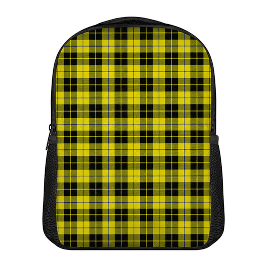 Yellow Black And Blue Tartan Print Casual Backpack
