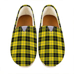 Yellow Black And Blue Tartan Print Casual Shoes