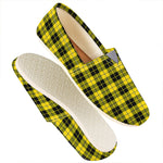 Yellow Black And Blue Tartan Print Casual Shoes