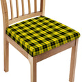 Yellow Black And Blue Tartan Print Chair Cushion Cover