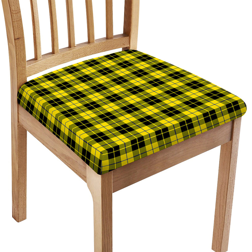 Yellow Black And Blue Tartan Print Chair Cushion Cover