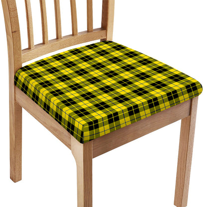 Yellow Black And Blue Tartan Print Chair Cushion Cover