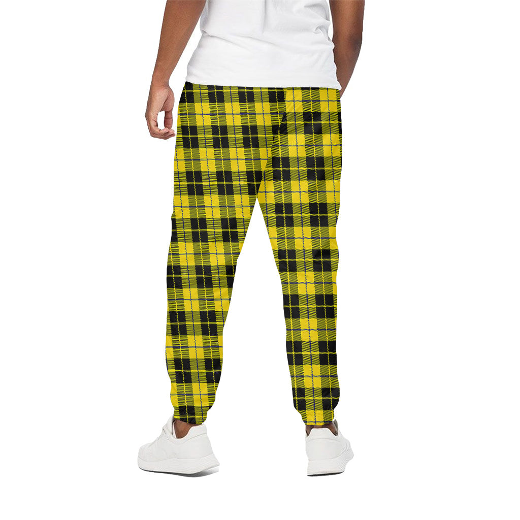 Yellow Black And Blue Tartan Print Cotton Pants