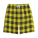Yellow Black And Blue Tartan Print Cotton Shorts