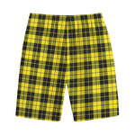 Yellow Black And Blue Tartan Print Cotton Shorts