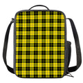 Yellow Black And Blue Tartan Print Crossbody Lunch Bag