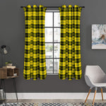 Yellow Black And Blue Tartan Print Curtain