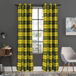 Yellow Black And Blue Tartan Print Curtain