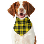 Yellow Black And Blue Tartan Print Dog Bandana