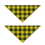 Yellow Black And Blue Tartan Print Dog Bandana