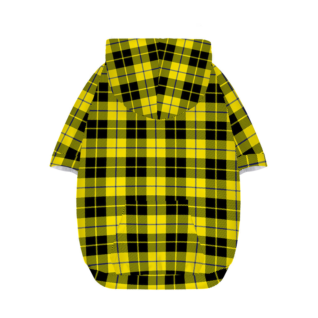 Yellow Black And Blue Tartan Print Dog Zip Up Hoodie