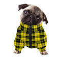 Yellow Black And Blue Tartan Print Dog Zip Up Jacket