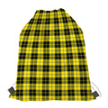 Yellow Black And Blue Tartan Print Drawstring Bag