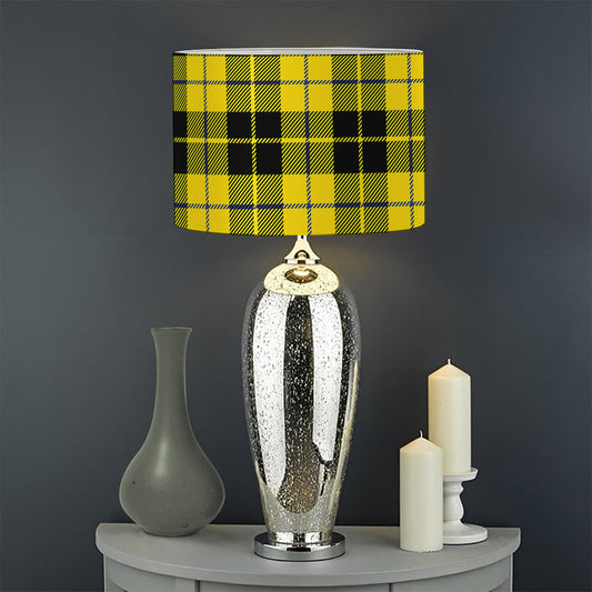 Yellow Black And Blue Tartan Print Drum Lamp Shade