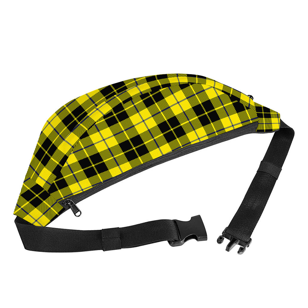 Yellow Black And Blue Tartan Print Fanny Pack