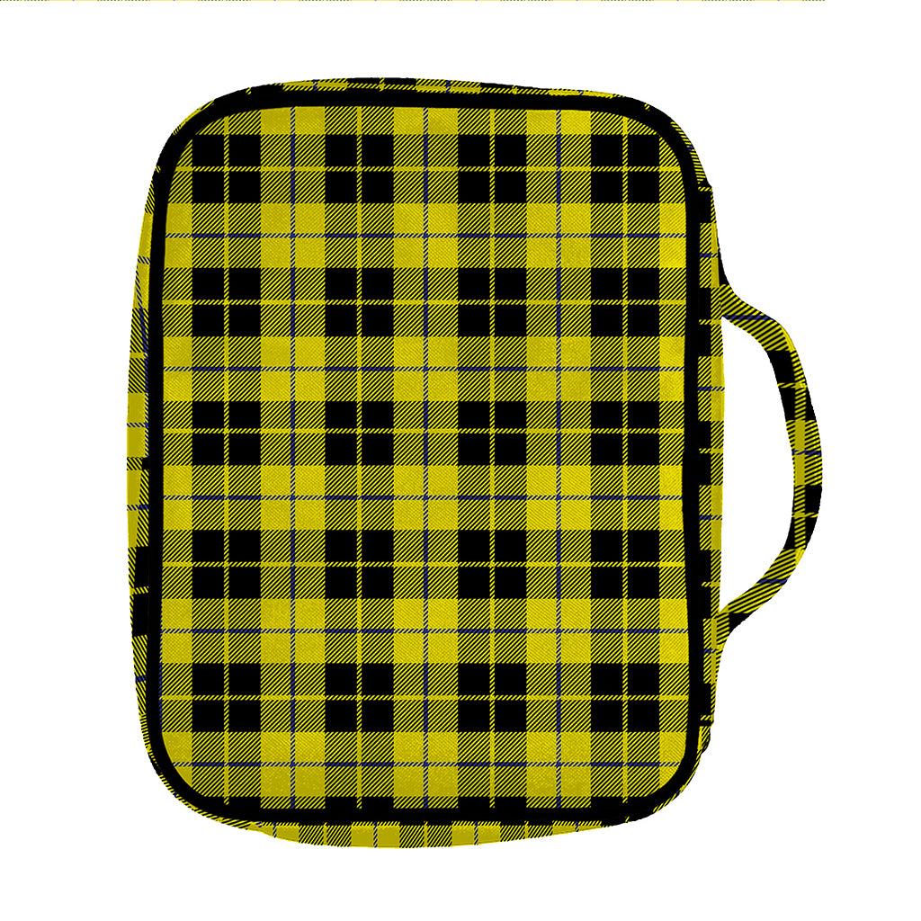 Yellow Black And Blue Tartan Print Front Pocket Bible Bag