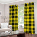 Yellow Black And Blue Tartan Print Grommet Curtains