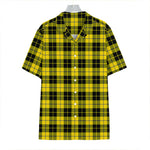 Yellow Black And Blue Tartan Print Hawaiian Shirt
