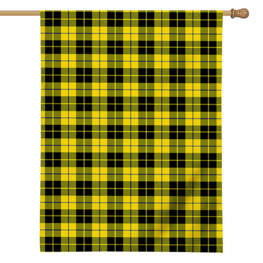 Yellow Black And Blue Tartan Print House Flag