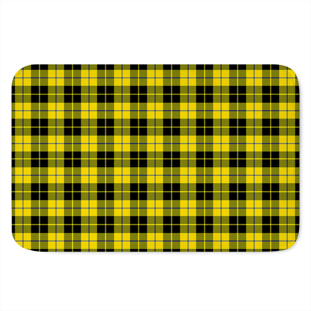 Yellow Black And Blue Tartan Print Indoor Door Mat