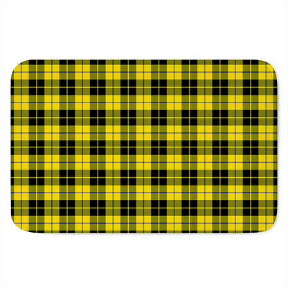 Yellow Black And Blue Tartan Print Indoor Door Mat