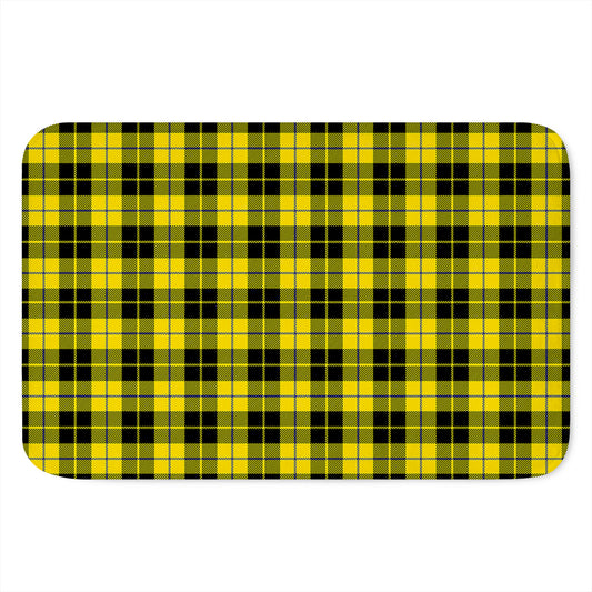 Yellow Black And Blue Tartan Print Indoor Door Mat