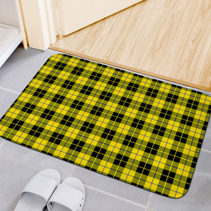 Yellow Black And Blue Tartan Print Indoor Door Mat