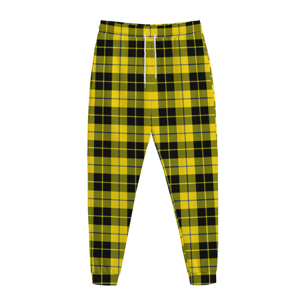 Yellow Black And Blue Tartan Print Jogger Pants