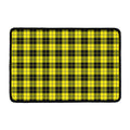 Yellow Black And Blue Tartan Print Kitchen Mat