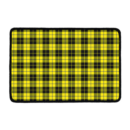 Yellow Black And Blue Tartan Print Kitchen Mat