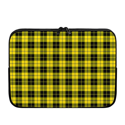 Yellow Black And Blue Tartan Print Laptop Sleeve