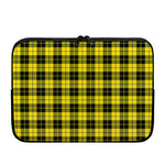 Yellow Black And Blue Tartan Print Laptop Sleeve