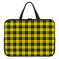 Yellow Black And Blue Tartan Print Laptop Sleeve With Handle