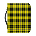 Yellow Black And Blue Tartan Print Leather Bible Cover