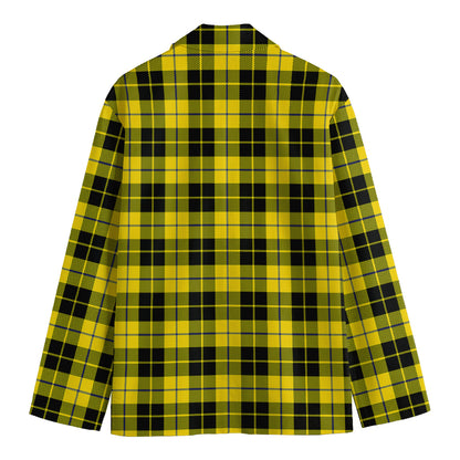 Yellow Black And Blue Tartan Print Men's Blazer
