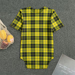 Yellow Black And Blue Tartan Print Men's Bodysuit
