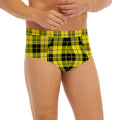 Yellow Black And Blue Tartan Print Men's Briefs