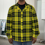 Yellow Black And Blue Tartan Print Men's Shirt Jacket
