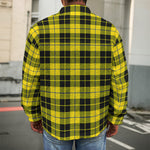 Yellow Black And Blue Tartan Print Men's Shirt Jacket