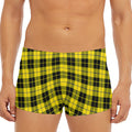 Yellow Black And Blue Tartan Print Men's Short Boxer Briefs