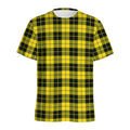 Yellow Black And Blue Tartan Print Men's Athletic T-Shirt