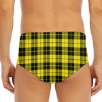 Yellow Black And Blue Tartan Print Men's Triangle Swim Briefs