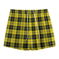 Yellow Black And Blue Tartan Print Mesh Shorts