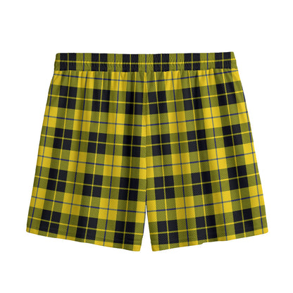 Yellow Black And Blue Tartan Print Mesh Shorts