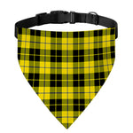 Yellow Black And Blue Tartan Print Over The Collar Dog Bandana