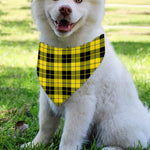 Yellow Black And Blue Tartan Print Over The Collar Dog Bandana