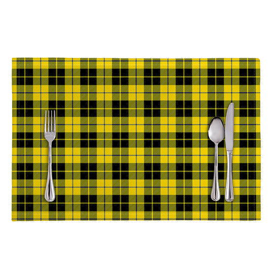 Yellow Black And Blue Tartan Print Placemat