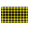 Yellow Black And Blue Tartan Print Polyester Doormat